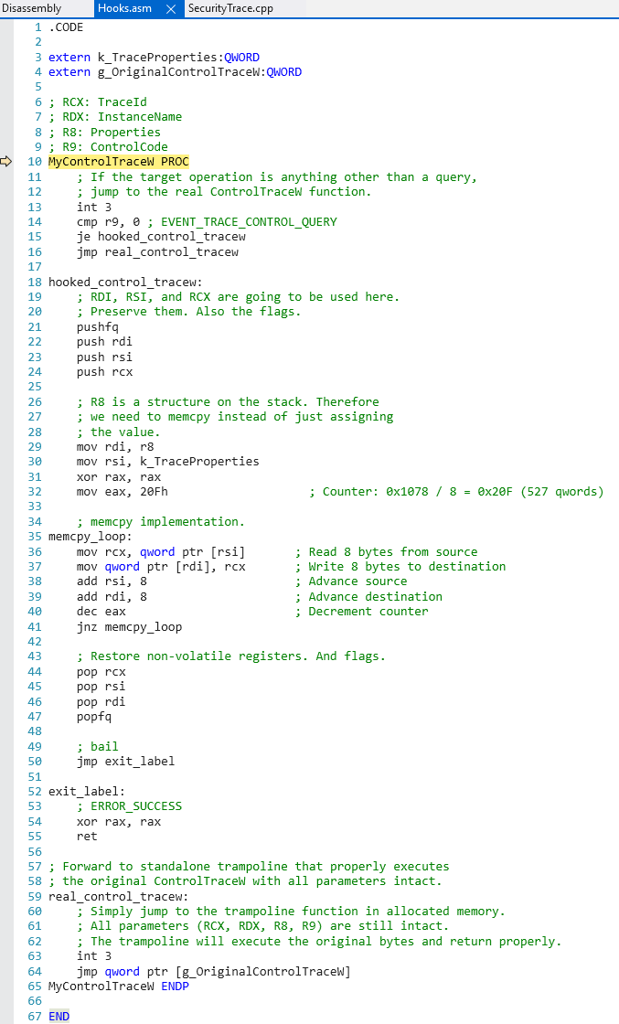 `ControlTrace` hook